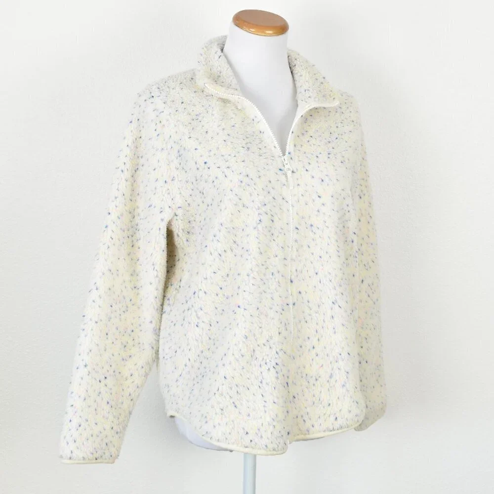 J. Crew Flecked Sherpa Fleece Zip Up Jacket NEW - S - Picture 8 of 10